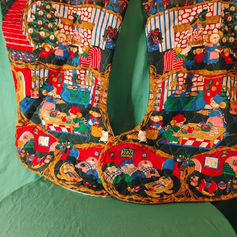 Jumbo Fabric Quilted Holiday Theme Stocking Set